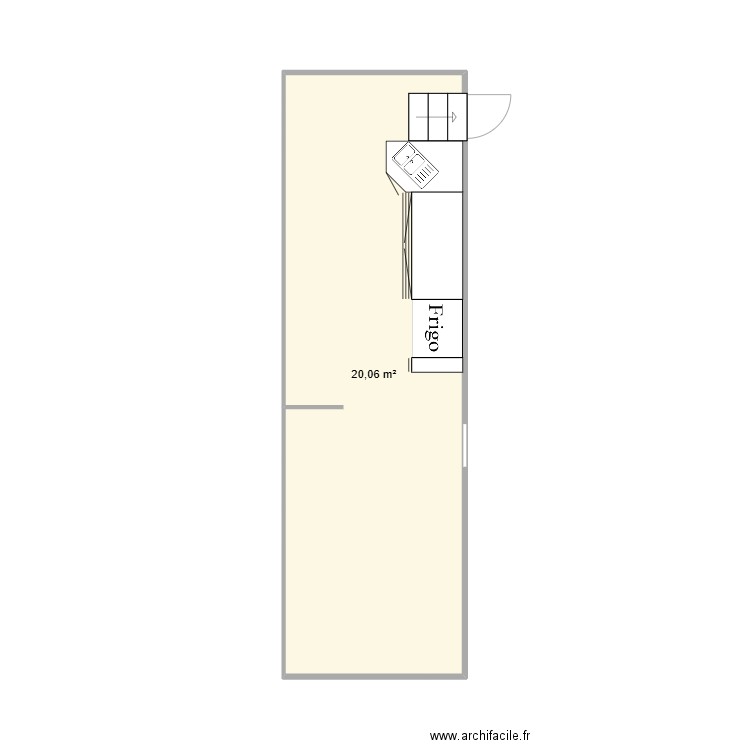 dynamax. Plan de 1 pièce et 20 m2