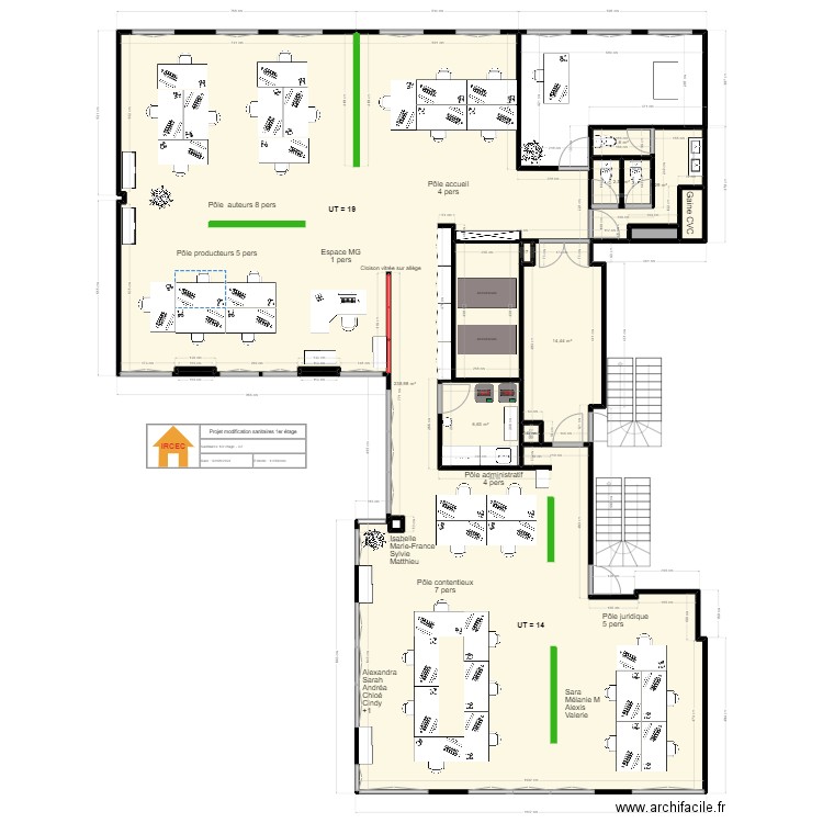 Plan 1er étage-Modif-sanitaire-V2. Plan de 12 pièces et 272 m2