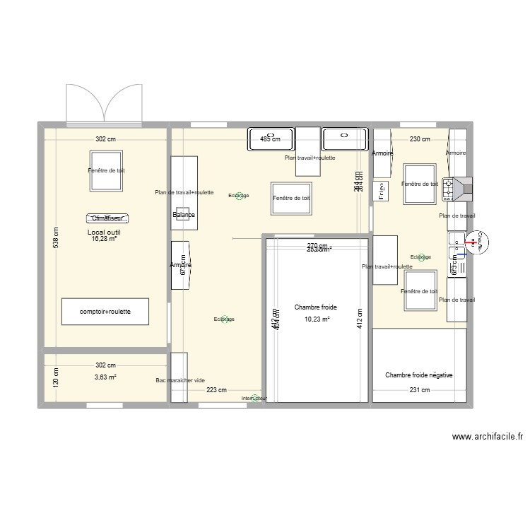 fg v3. Plan de 4 pièces et 67 m2