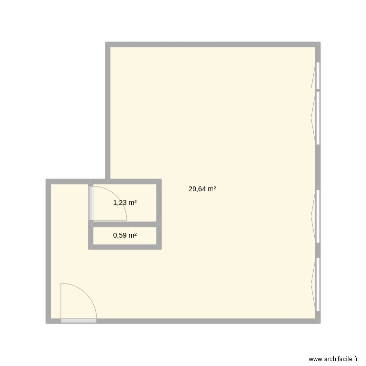 44 chemin vert. Plan de 3 pièces et 31 m2