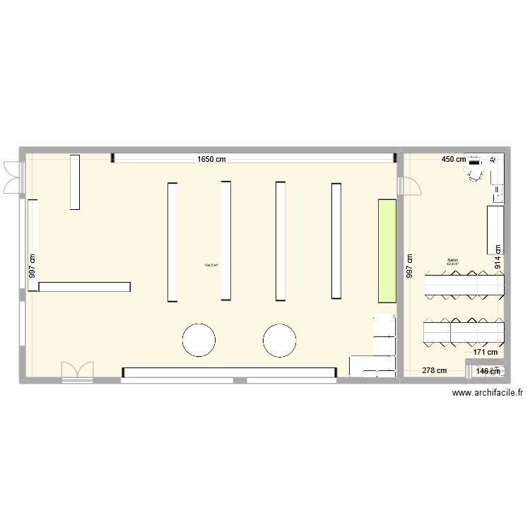 Plan Entrepeneuriat. Plan de 3 pièces et 209 m2