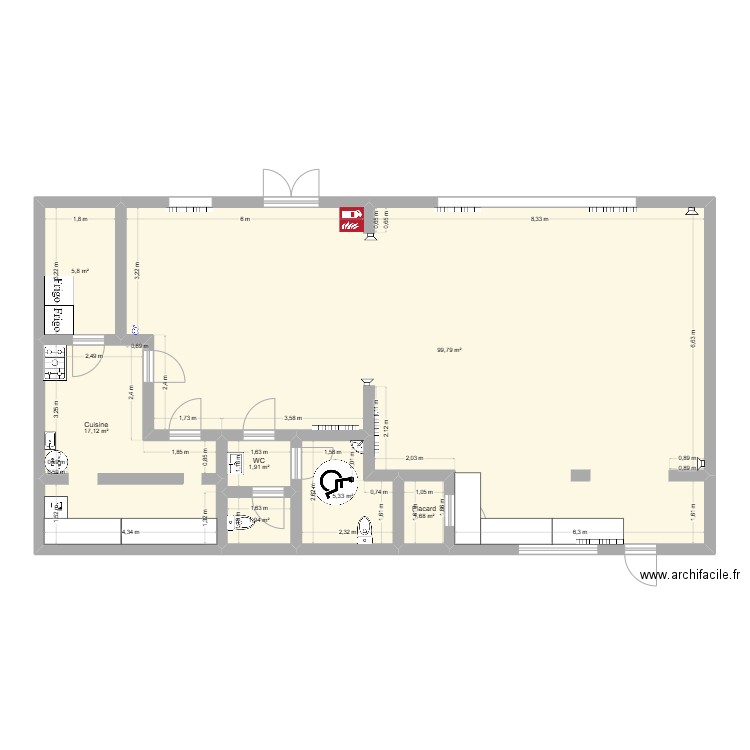 montgon. Plan de 7 pièces et 134 m2