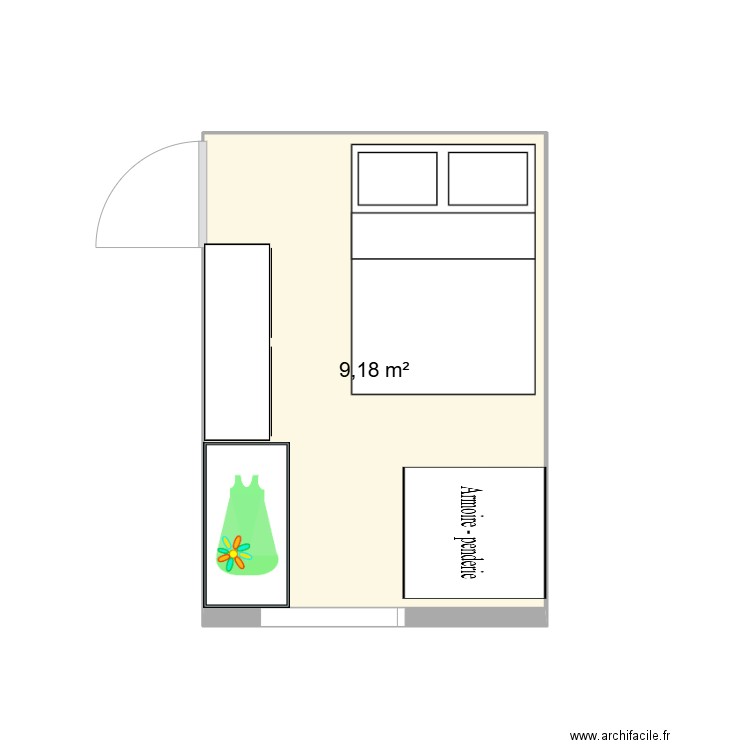 MOULIN ANNIE 2. Plan de 1 pièce et 9 m2