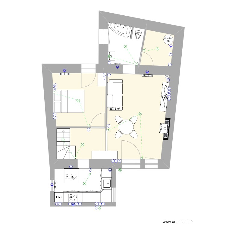 SCI EL CASTILLO. Plan de 1 pièce et 39 m2