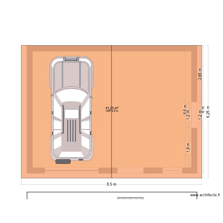 arnaud mickael garage. Plan de 1 pièce et 41 m2