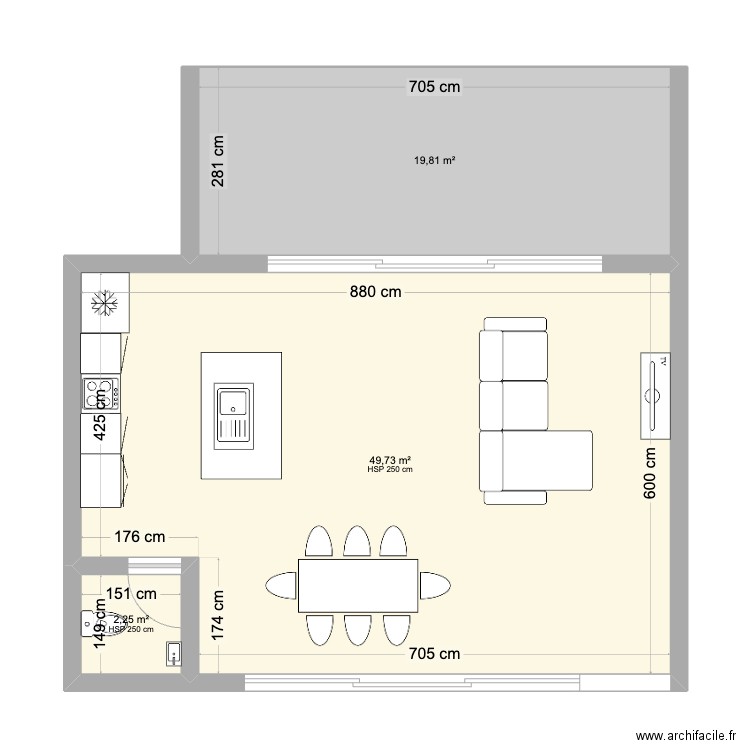 es_riverside. Plan de 3 pièces et 72 m2