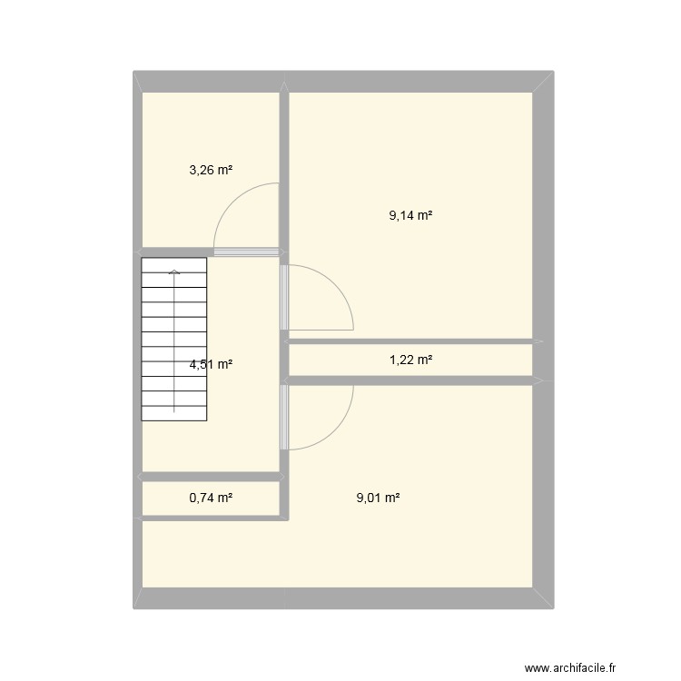 9 Foch étage actuel. Plan de 6 pièces et 28 m2