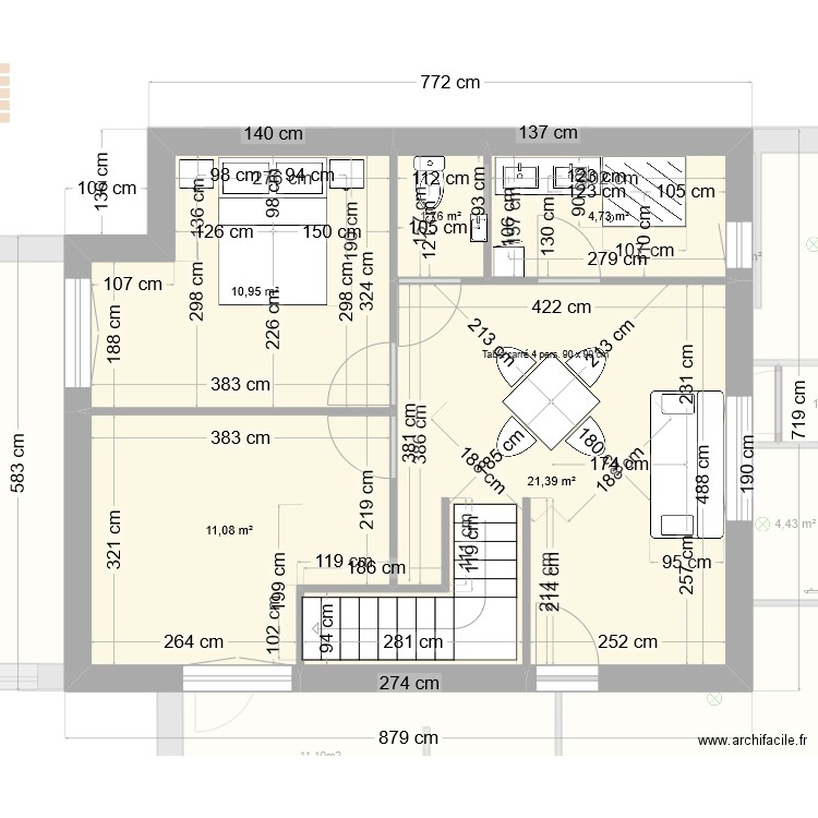 plan Kim 03 avec étage . Plan de 10 pièces et 148 m2