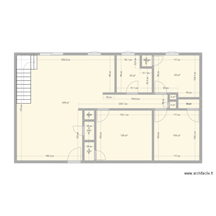 Maison St-Étienne Plan Actuel. Plan de 12 pièces et 78 m2