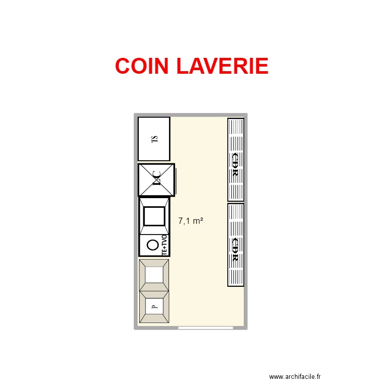 COIN LAVERIE MR.JAMAL. Plan de 1 pièce et 7 m2