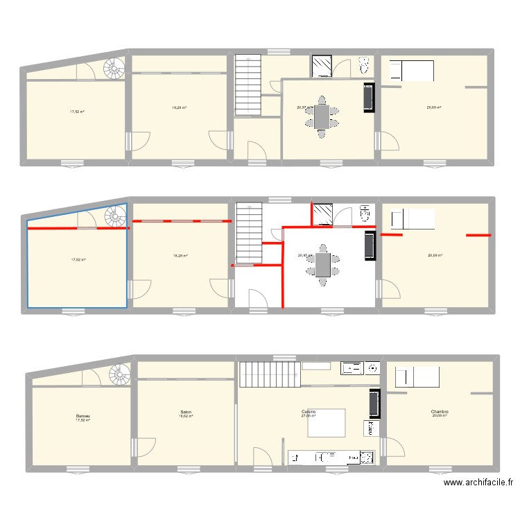 Plan de base. Plan de 12 pièces et 251 m2