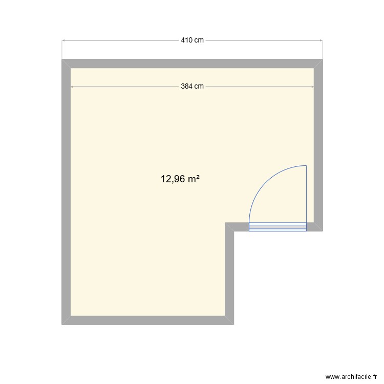 cabanon. Plan de 1 pièce et 13 m2