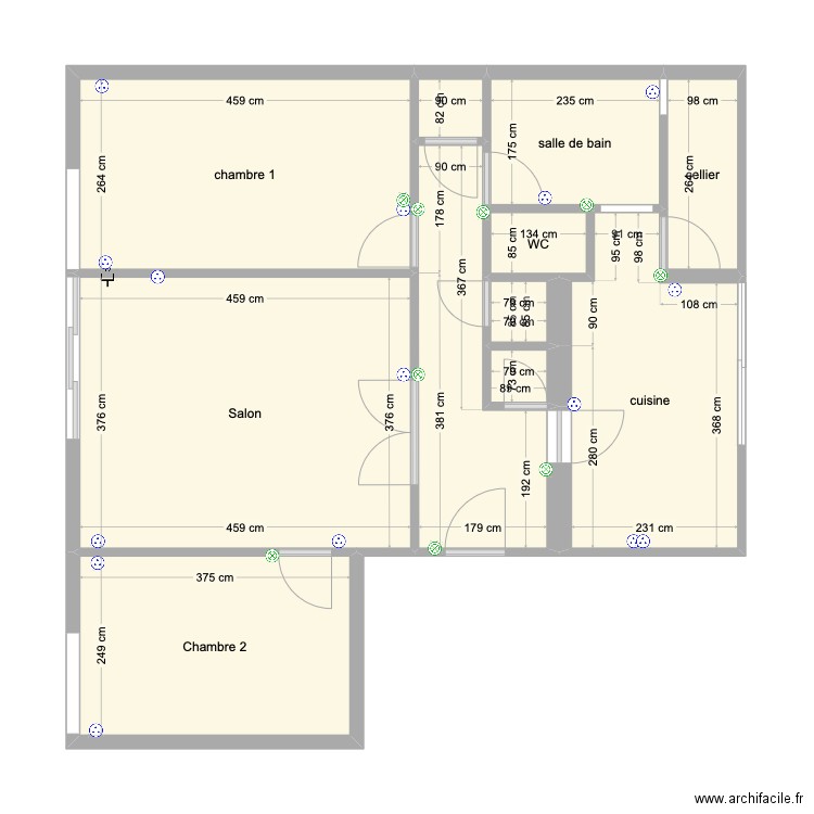 Appartement. Plan de 11 pièces et 65 m2