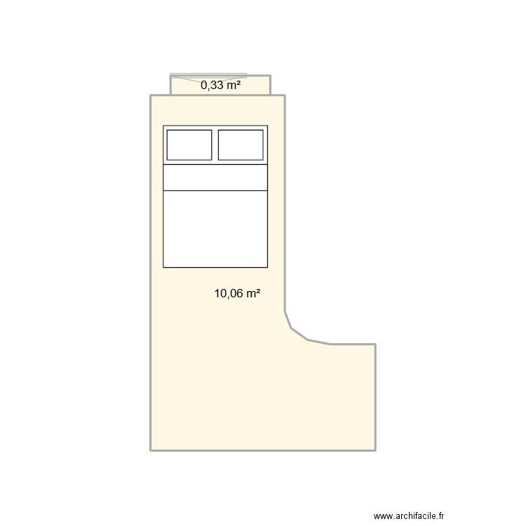 chambre. Plan de 2 pièces et 10 m2