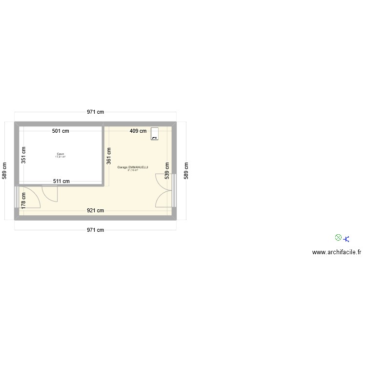 EMMANULLI 3. Plan de 2 pièces et 49 m2