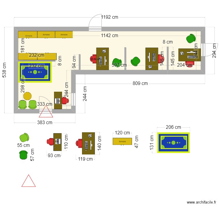 PETITE ENFANCE PROJET 4. Plan de 1 pièce et 36 m2