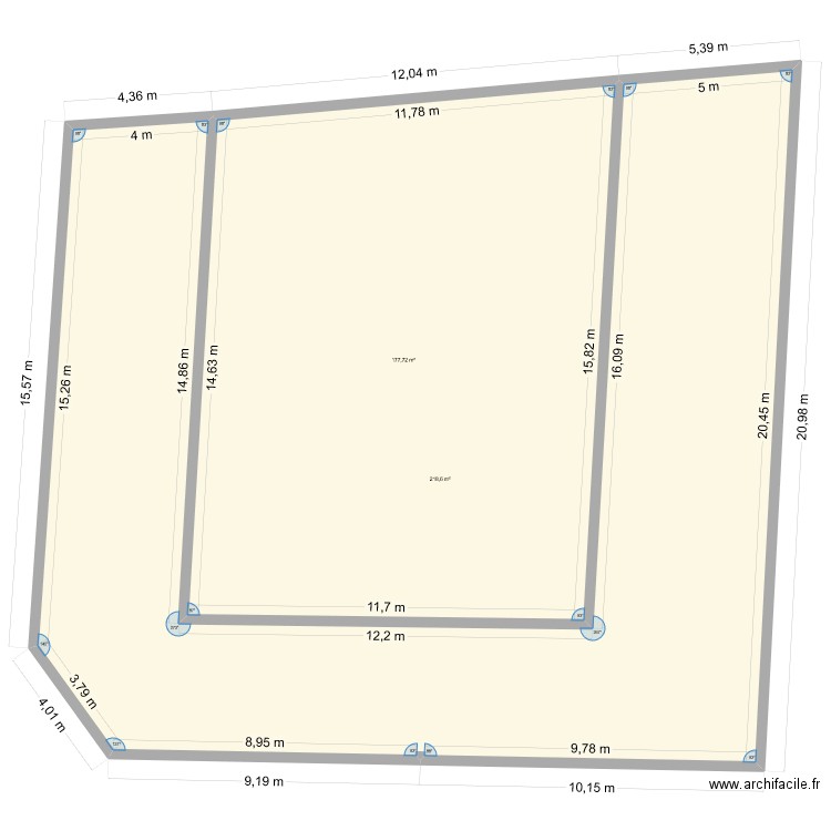 terrain 2. Plan de 2 pièces et 396 m2