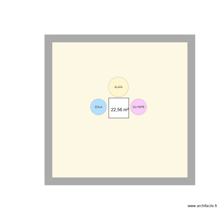 ENF. Plan de 1 pièce et 23 m2