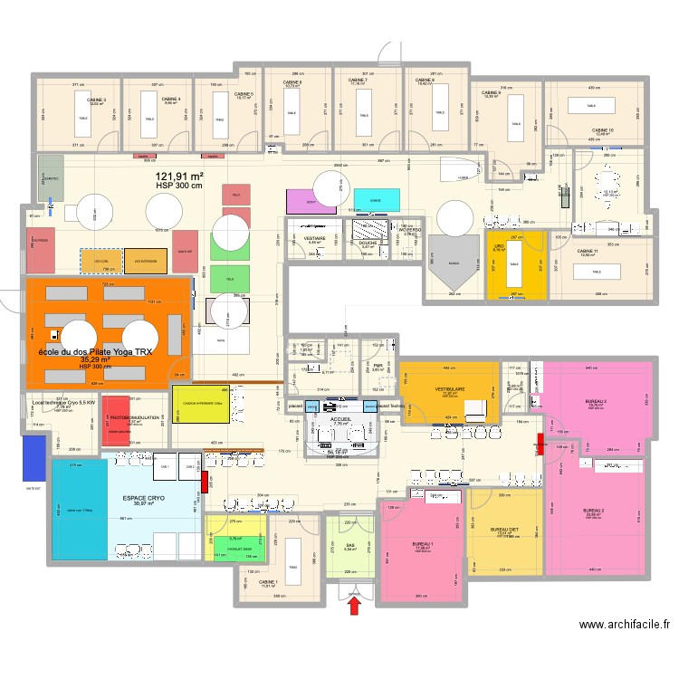 plan kinat 2. Plan de 35 pièces et 525 m2