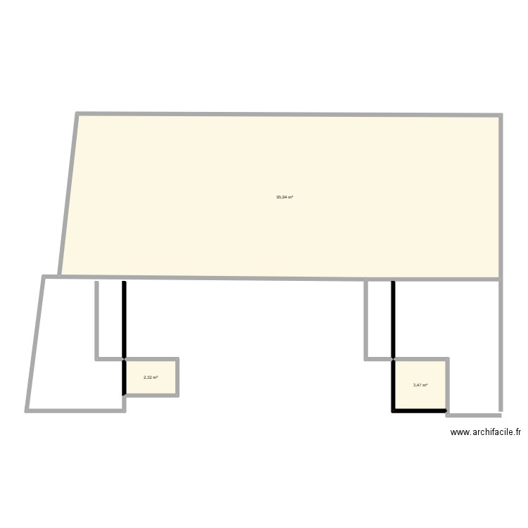 Esquerdes rajout. Plan de 3 pièces et 102 m2