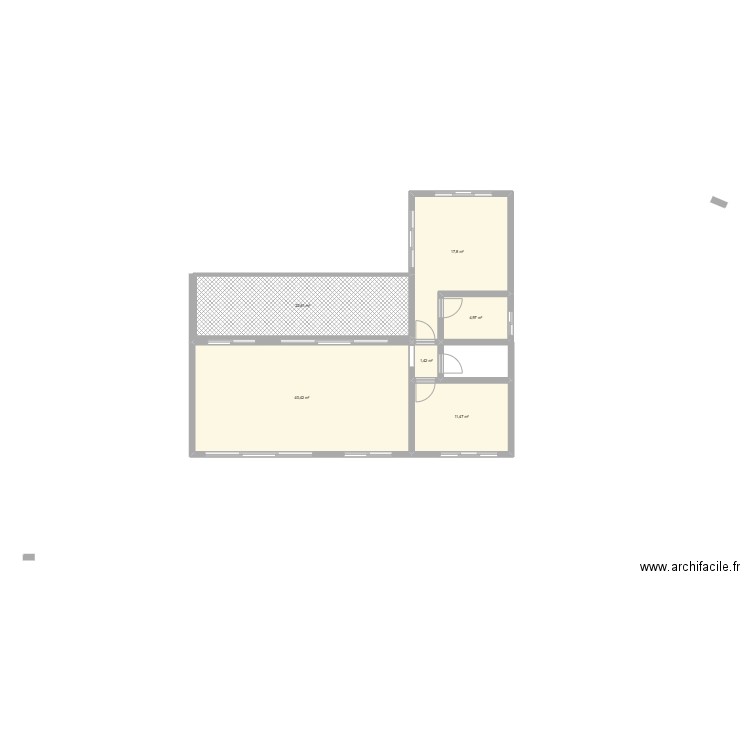 MAISON 1 . Plan de 6 pièces et 99 m2