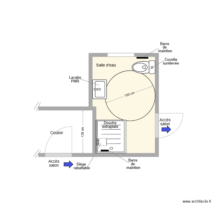 ROUCH Cellier adaptation. Plan de 1 pièce et 5 m2