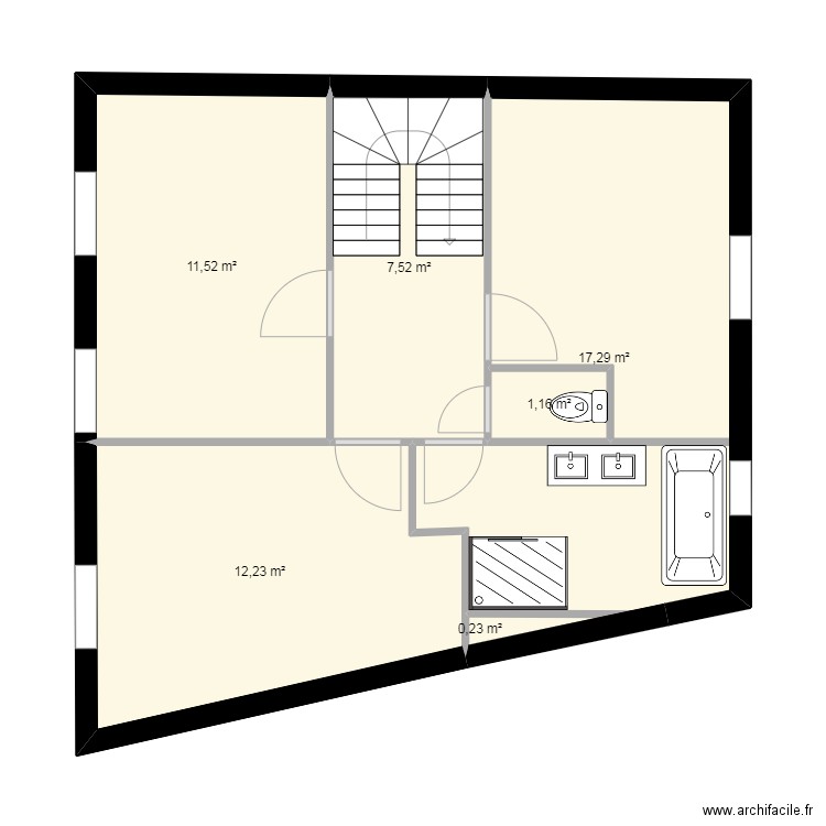 plan tom etage 2. Plan de 6 pièces et 50 m2