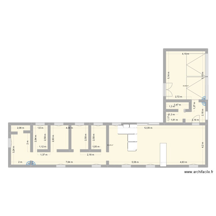 adfrienmagne. Plan de 2 pièces et 113 m2