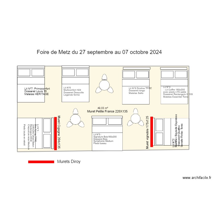 Foire de Metz 2024. Plan de 1 pièce et 49 m2