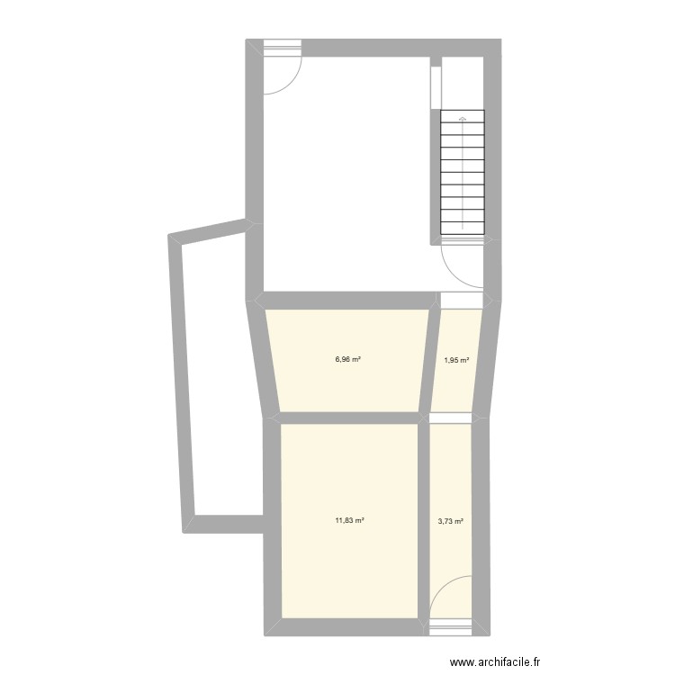 maison. Plan de 4 pièces et 24 m2