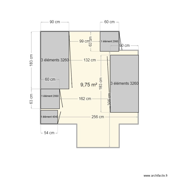 CITADINES. Plan de 1 pièce et 10 m2