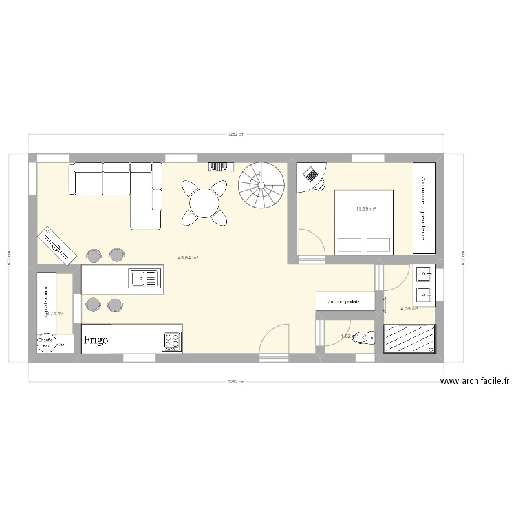 Test 2. Plan de 5 pièces et 66 m2