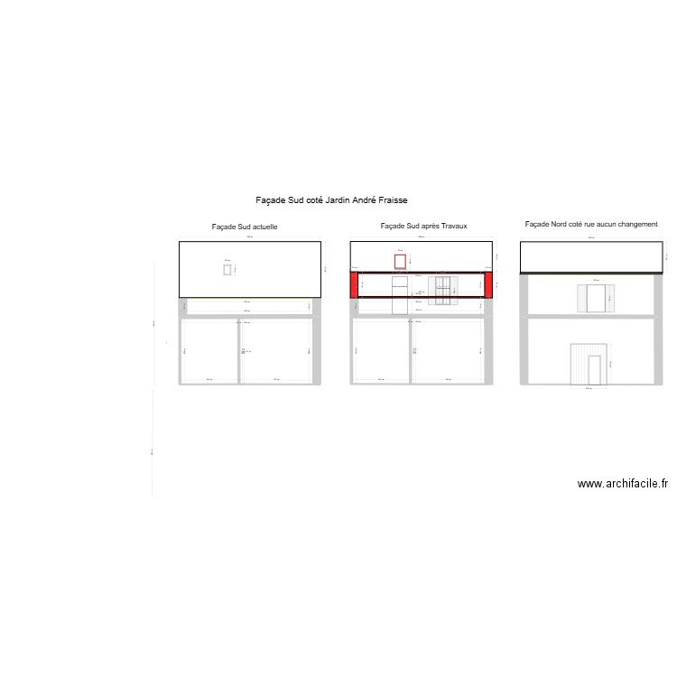 Plan de facade et toiture démo . Plan de 7 pièces et 190 m2