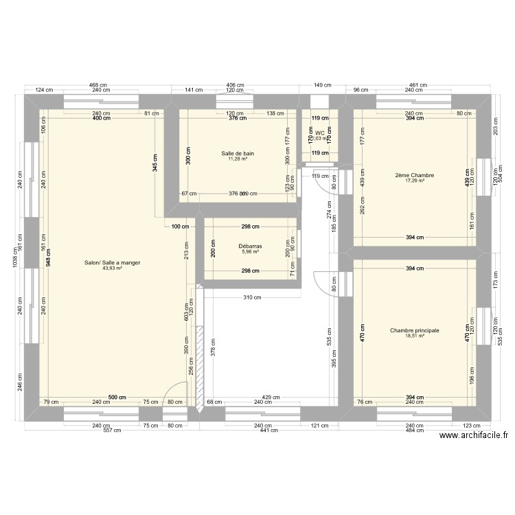 techeneys 3. Plan de 6 pièces et 99 m2