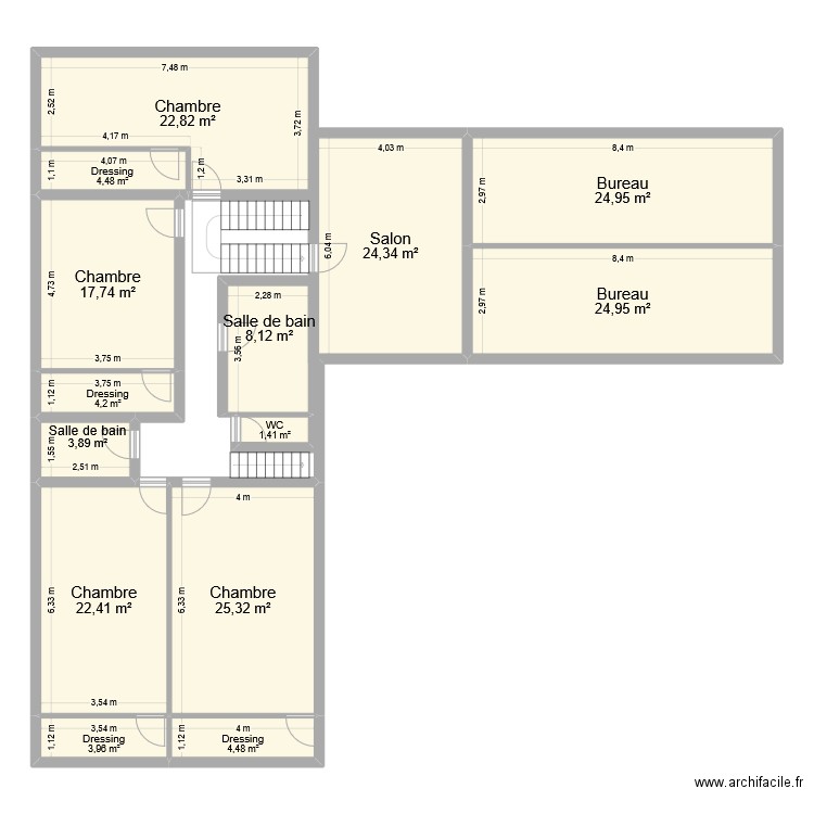 SELMA_ETAGE2. Plan de 14 pièces et 193 m2