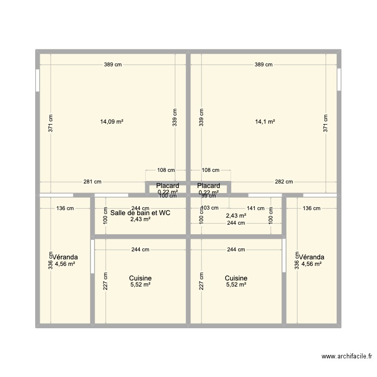 Plan indépendantes Toumodi. Plan de 10 pièces et 54 m2