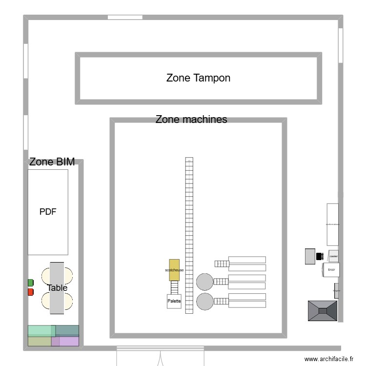 conditionnement. Plan de 3 pièces et 180 m2