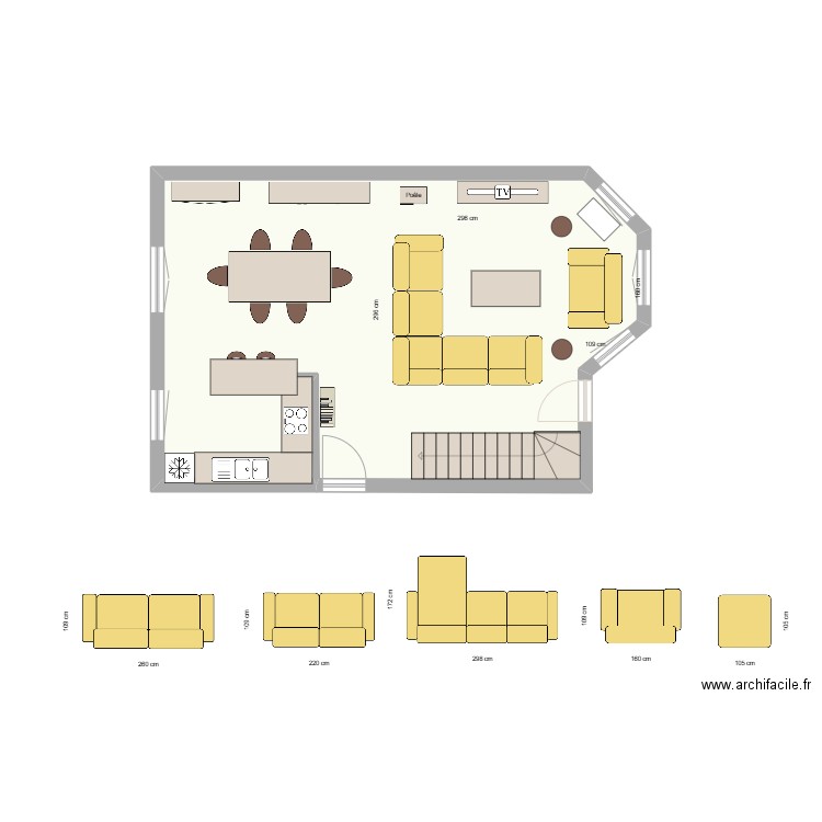 SAMCSA2. Plan de 1 pièce et 50 m2