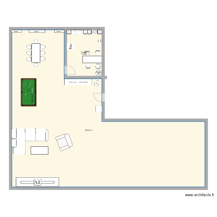 Maison2. Plan de 2 pièces et 182 m2