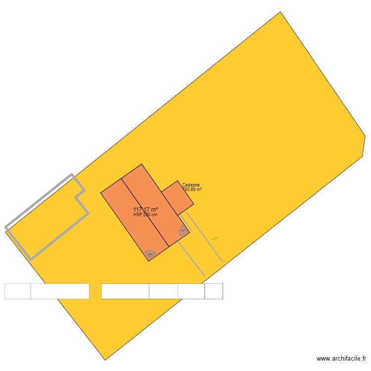 Abris - Auvent - Pergola - Vue du dessus. Plan de 1 pièce et 117 m2