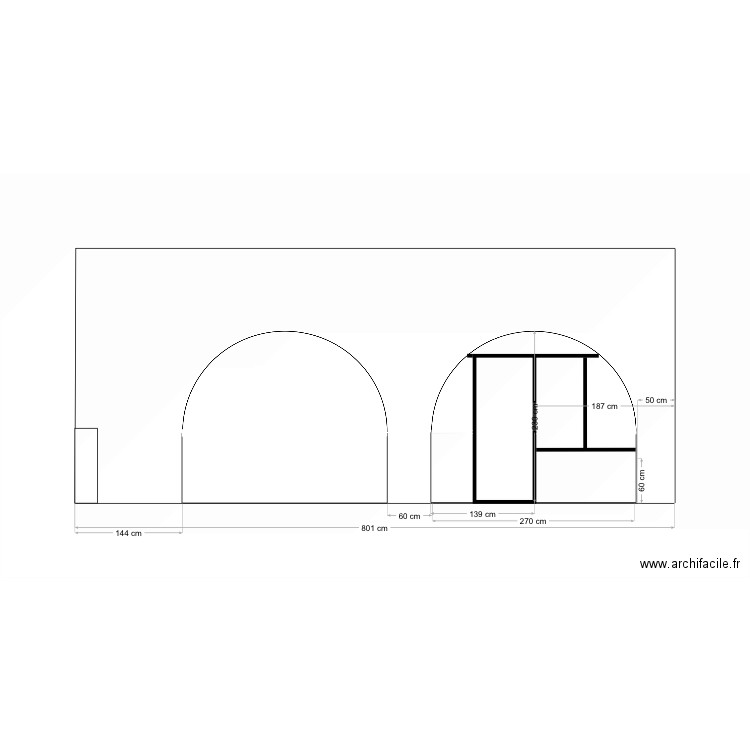 Vue de face . Plan de 0 pièce et 0 m2