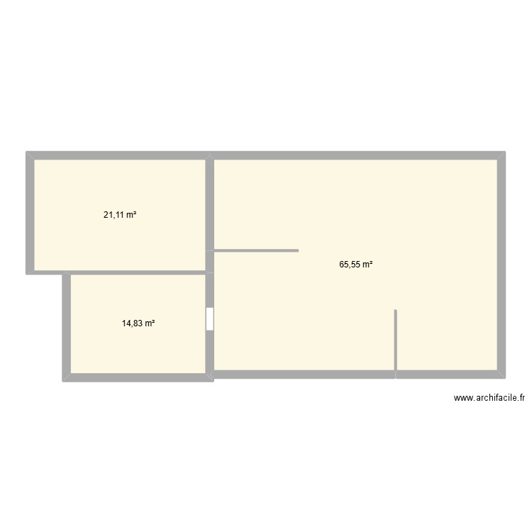 H__. Plan de 3 pièces et 101 m2