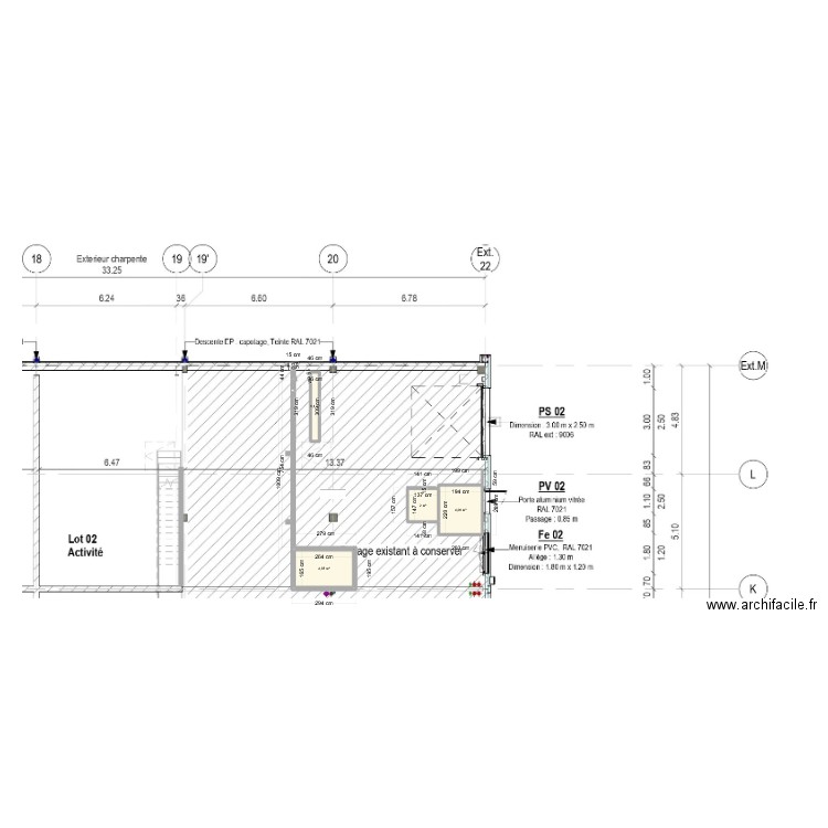 magasin. Plan de 4 pièces et 12 m2