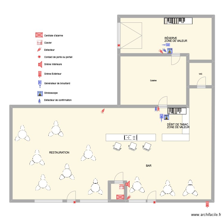 TABAC NEULISE ALARME GENERATEUR . Plan de 5 pièces et 220 m2