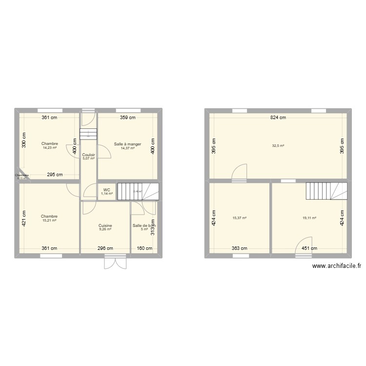 Chardonnerets. Plan de 12 pièces et 134 m2