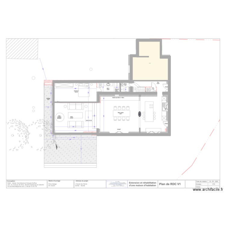 REVILLE DELAGE. Plan de 1 pièce et 166 m2