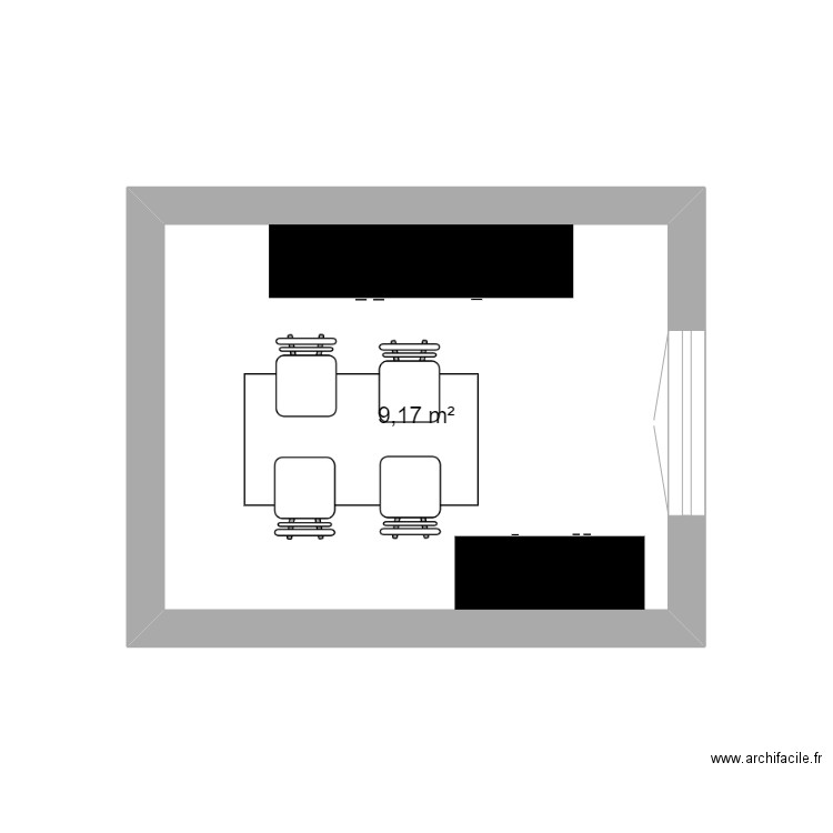 salle à manger. Plan de 1 pièce et 9 m2