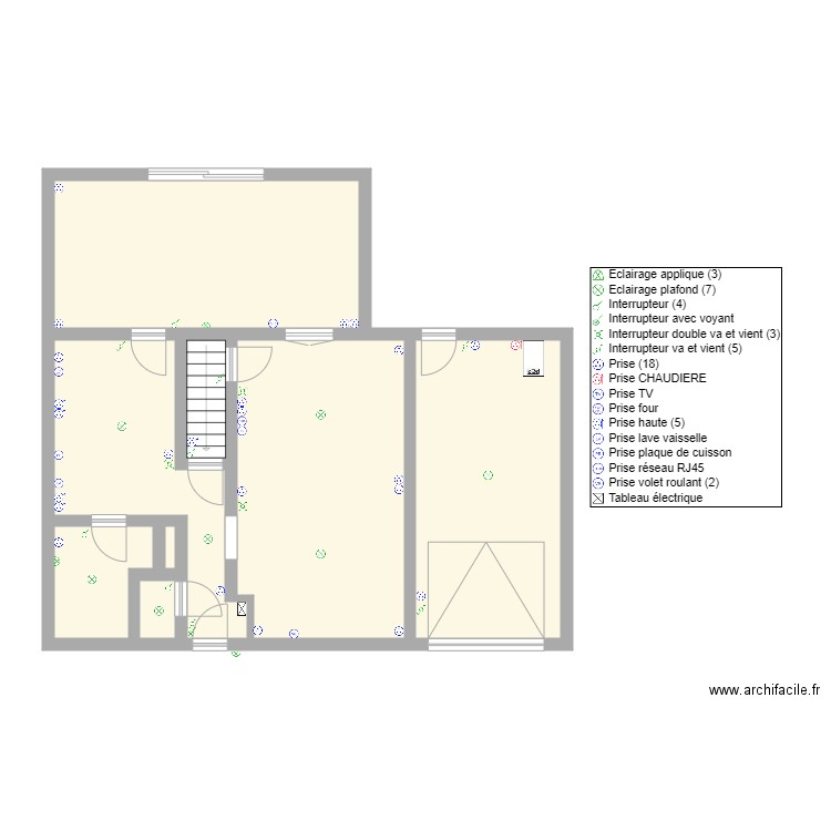 RDC BREBIERES. Plan de 8 pièces et 78 m2