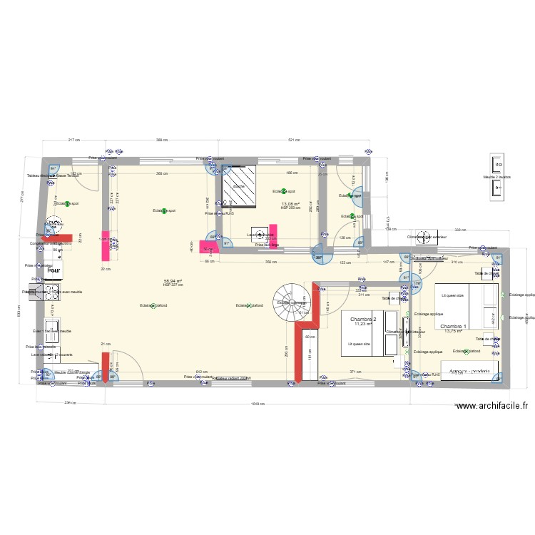 2025 02 19 MEZEROLLES SALLE DE BAINS. Plan de 4 pièces et 97 m2