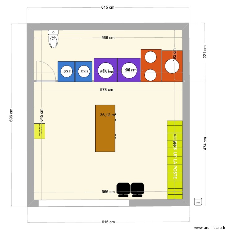 SAINT PALAIS. Plan de 1 pièce et 36 m2